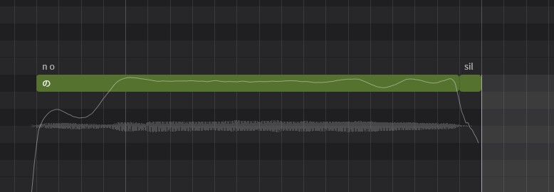 Synthesizer Vで語尾のノートにsilを追加して自然なフェードアウトを作る調整例